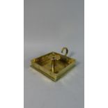 A Late Victorian Galleried Brass Bed Chamber Stick, 15cm Square
