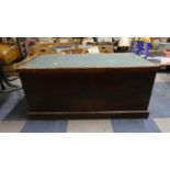 A Late 19th Century Stained Pine Blanket Box with Hinged Lid to Interior Having Candle Well and