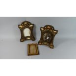 Two WWI Trench Art Easel Back Photoframes Made from Sea Shells Inscribed Yorkshire Light Infantry