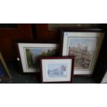 Three Framed Prints of Two Streets,