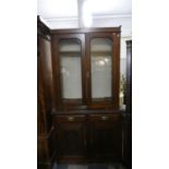 A Late 19th Century Mahogany Library Bookcase for Restoration, Two Centre Drawers Over Cupboard