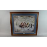 A Framed Print Sailing Boats, 65cm Wide