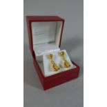 A Pair of Silver Gilt and Citrine Drop Earrings