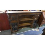 A Mid 20th Century Old Charm Oak Dresser Top with Glazed Display Cabinets, 154cm Wide