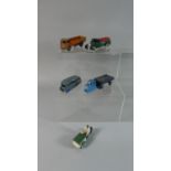 A Collection of Five Dinky Toys to include Bus, Tanker, Lorry, Truck and Tricycle. Most Repainted