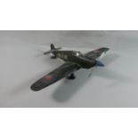 A Tin Plate Model of WW2 Plane with RAF Decals and HBW on the Back.