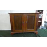 An Edwardian Mahogany Side Cabinet with Panelled Doors to Shelved Interior, 83.5cm Wide