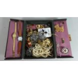 A Jewellery Box Containing Costume Jewellery