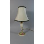 A Moorcroft Table Lamp and Shade Decorated with Blossom, Max Height Overall 44cm