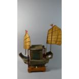 A Mid 20th Century Novelty Table Lamp in the Form of a Chinese Sailing Junk, 33cm Long