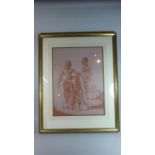 A Large Framed Russell Flint Print of Two Maidens Together with a Limited Edition Floral Print