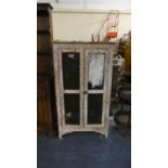 A Shabby Chic Scumble Glazed Pine Cabinet with Panelled Doors to Shelved Interior, 76cm Wide