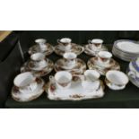 A Collection of Royal Albert Old Country Rose Teawares to Include Six Trios, Six Larger Plates,