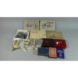 A Shoe Box Containing Various Playing Card Games, Cigarette Card Albums, Loose Cigarette Cards etc