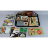 A Tray of Sundries to Include Cigarette Cards, Teacards, Filmstar Cards, Football Picture Album