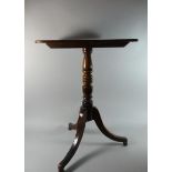 A Late 19th Century Mahogany Tripod Table with Rectangular Top, 57.5cm Wide