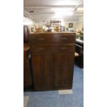 An Edwardian Oak Two Drawer Tall Boy, 84cm Wide