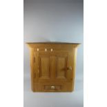 A Pine Wall Hanging Corner Cabinet with Small Drawer, 65cm Wide