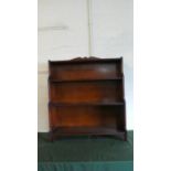 A Mahogany Waterfall Three Shelved Bookcase with Galleried Top, 91.5cm Wide
