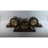 Three Oak Mantle Clocks for Restoration