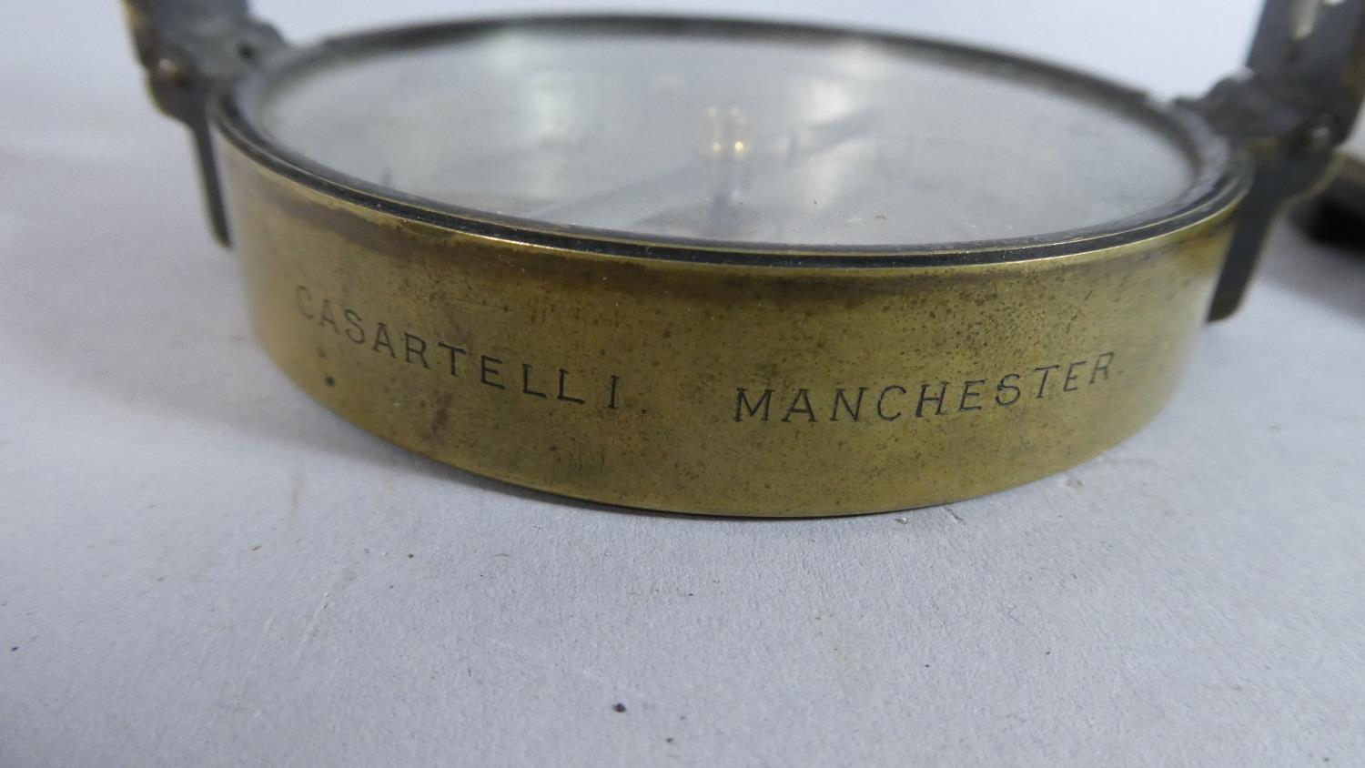 A 19th Century Casartelli Circular Brass Surveying Compass - Image 3 of 3