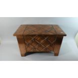 A Rectangular Copper Covered Wooden Box with Strapware Decoration, 55cm Wide