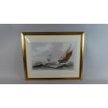 A Framed Limited Charles Bell Sailing Print, Beating for Home