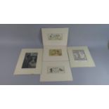 A Collection of Five Mounted but Unframed Louis Wain Prints
