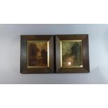 A Pair of Oak Framed Constable Prints Each 38cm High
