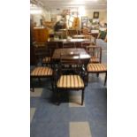 A Modern Mahogany dining Room Suite Comprising Serpentine Sideboard with Four Centre Drawers, Drop