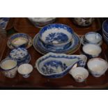 A Tray of Blue and White Ceramics to Include Bowls, Chinese Tea Bowls and Saucers etc