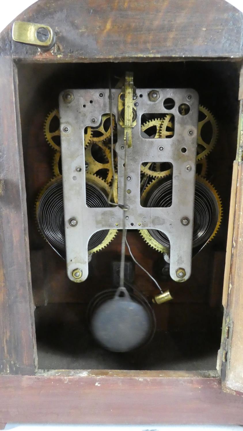 An Edwardian Oak Cased Dome Topped Mantle Clock, the Dial Signed Gilbert, Eight Day Movement, 27cm - Image 2 of 2