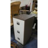 A Metal Three Drawer Filing Cabinet, 47cm Wide