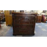 A 19th Century Scottish Mahogany Chest of Two Short and Three Long Drawers with Plinth Base and
