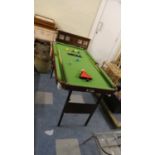 A Child's Omega Snooker Table with Folding Legs, Cues and Balls, 138cm Long, New and Unused