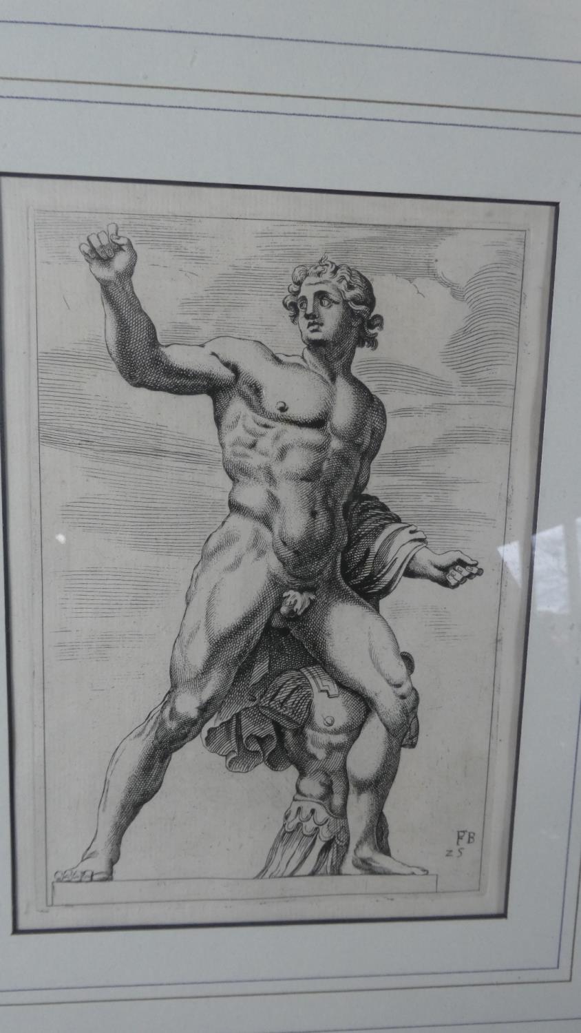 A Pair of Framed Classical Prints of Engravings Depicting Classic Statues - Image 2 of 3