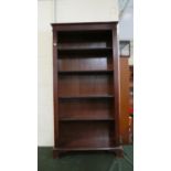 A Modern Mahogany Five Shelf Open Bookcase, 76cm Wide