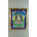 A Framed Painting of Buddha, 63cm High