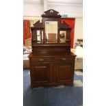 An Edwardian Mahogany Mirror Back Sideboard with Two Centre Drawers, 122cm Wide