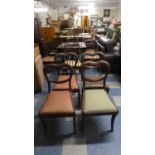 A Set of Four Late Victorian Mahogany Framed Dining Chairs