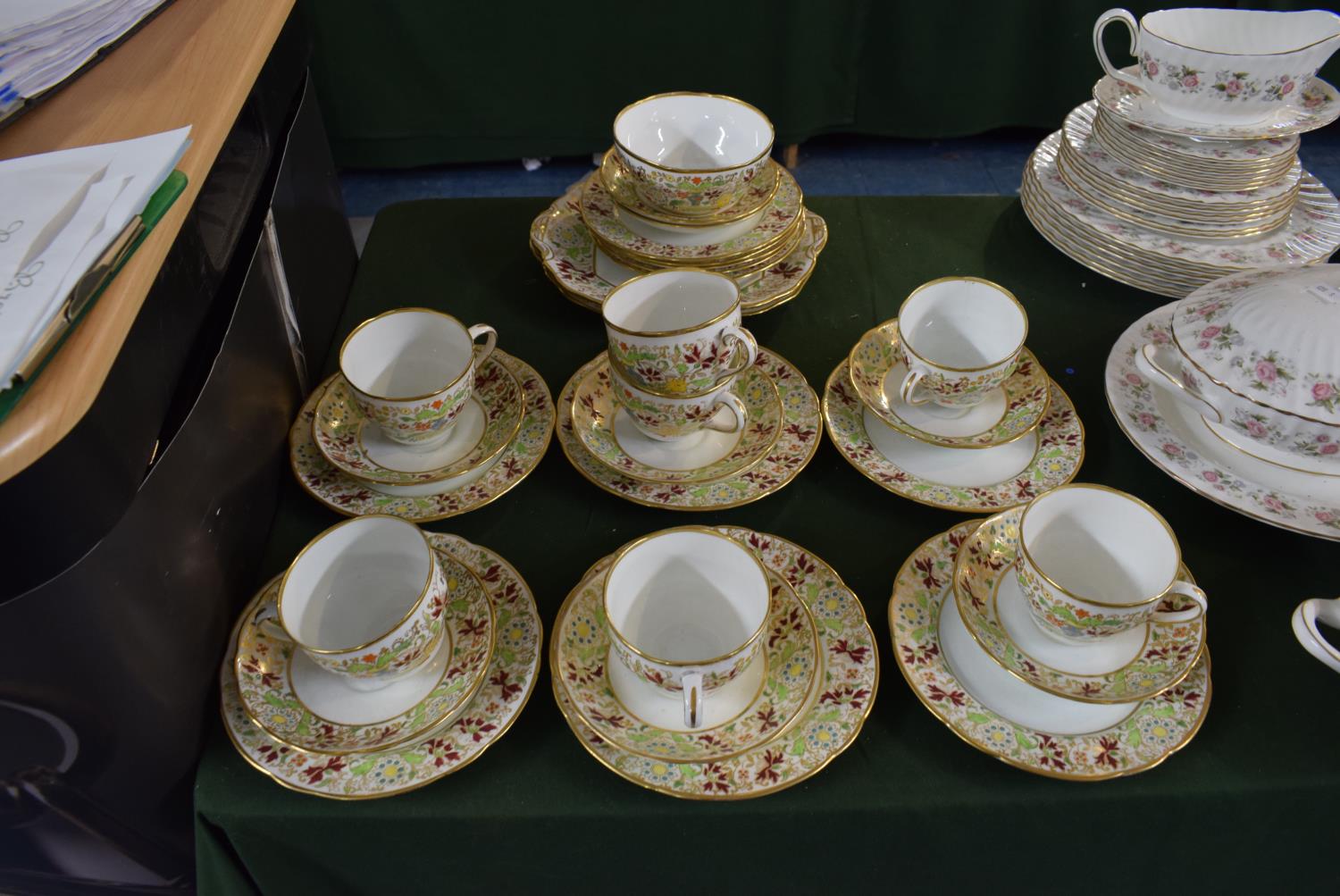 A Collection of Hammersley Floral Pattern Teawares to Include Seven Trios, Two Cake Plates,