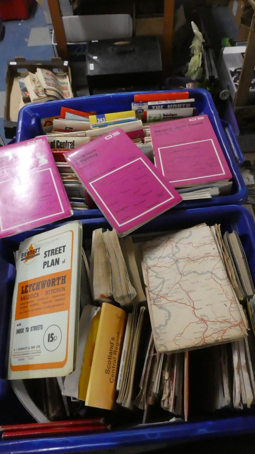 Two Boxes of Roadmaps, Ordnance Survey Maps etc