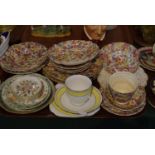 A Tray Containing Various James Kent Chintz Ware, Minton Pin Dishes etc