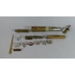 A Collection of Curios to Include Brass Cased K0 501 Calculator, Sovereign Scales, Shot Measures,