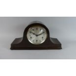 An Edwardian Oak Napoleon Hat Westminster Chime Mantle Clock