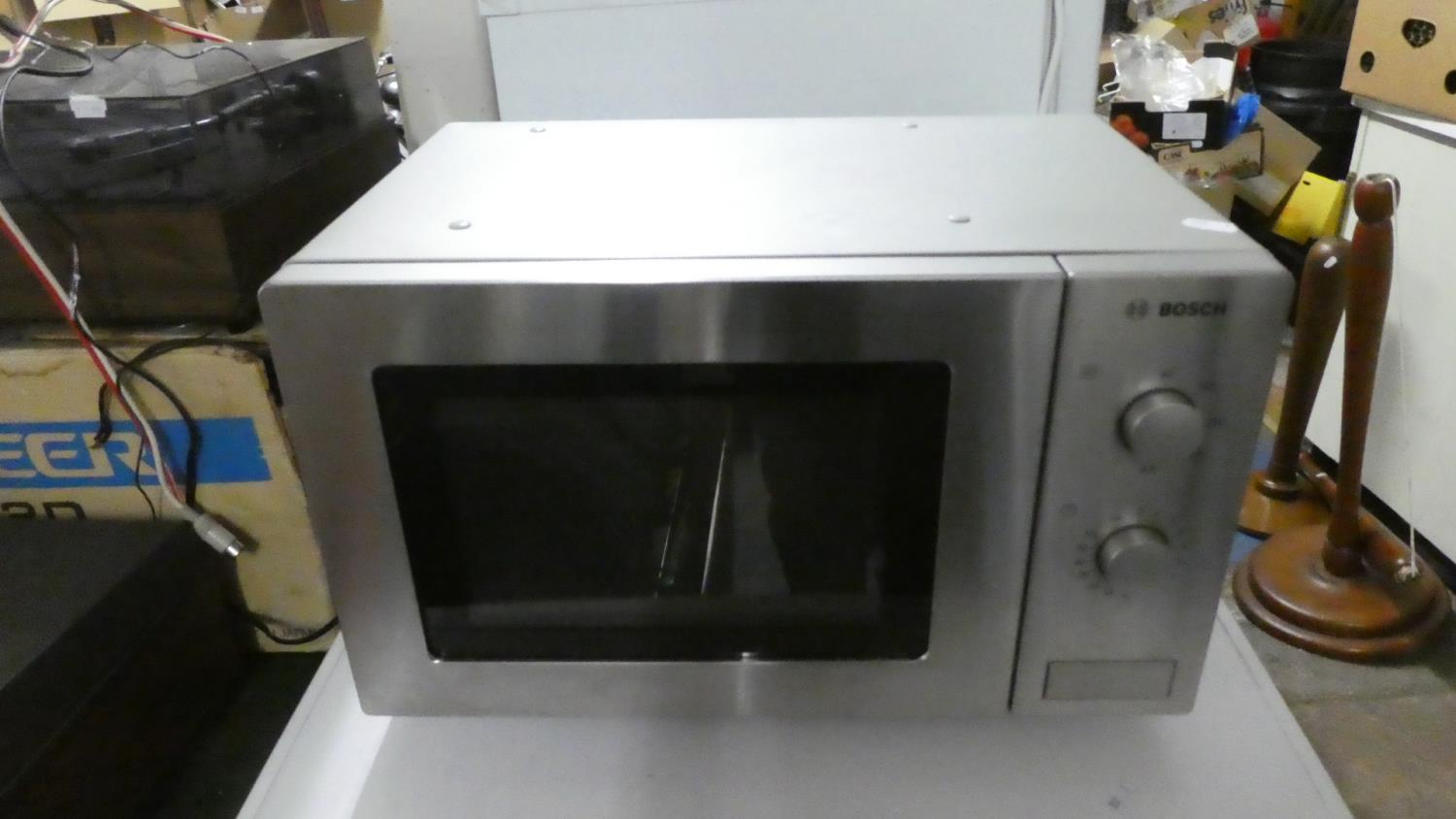 A Bosch Stainless Steel Microwave Oven