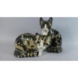 Two Winstanley Cats, Both with Glass Eyes, the Tallest 25.5cm High
