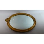 A Gilt Framed Oval Wall Mirror, 62cm High