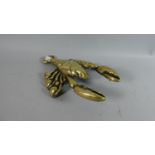 A Novelty Brass Boot Pull in the Form of a Lobster, 26cm Long