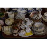 A Tray Containing Various Coffee Cans and Saucers, Child's Teaset, Teacups and Saucers, Pearl Ware